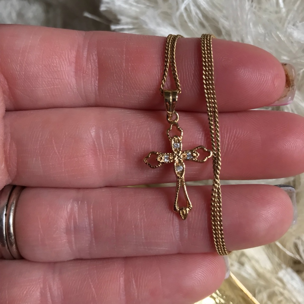 ‼️Buy 1 Get 1 Free sale Gold plated cross necklace - Picture 3 of 7
